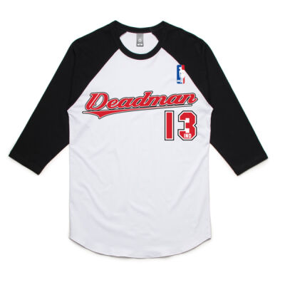 Deadman Industries - Baseball 3/4 Sleeve White Thumbnail